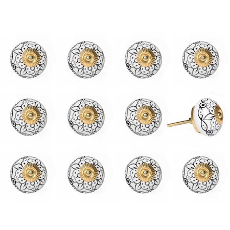 Decoracion K000010 Knob It - Yellow Green & Silver, 12PK DE3082497